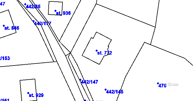 Parcela st. 772 v KÚ Solanec pod Soláněm, Katastrální mapa