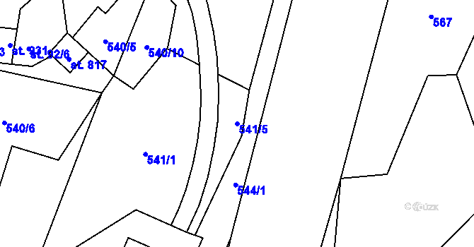 Parcela st. 541/5 v KÚ Solanec pod Soláněm, Katastrální mapa