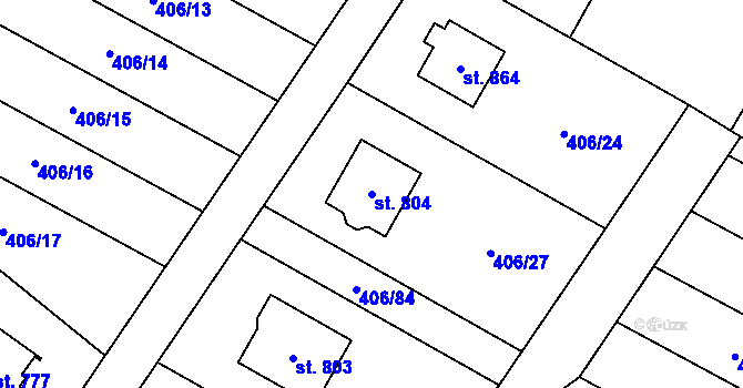 Parcela st. 804 v KÚ Solanec pod Soláněm, Katastrální mapa