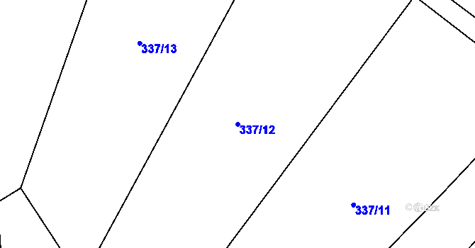 Parcela st. 337/12 v KÚ Solanec pod Soláněm, Katastrální mapa