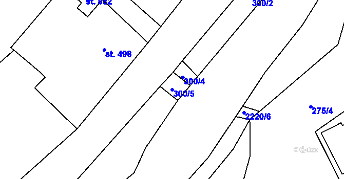 Parcela st. 300/5 v KÚ Solanec pod Soláněm, Katastrální mapa