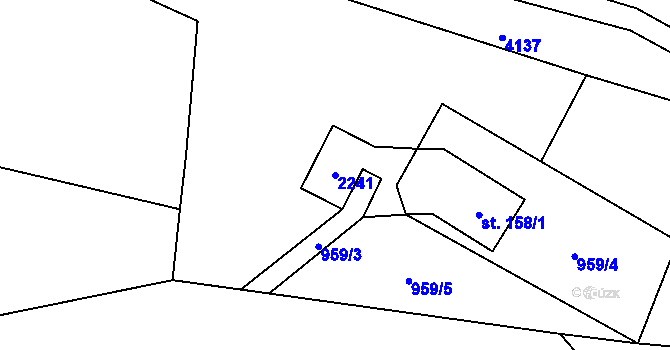 Parcela st. 2241 v KÚ Solanec pod Soláněm, Katastrální mapa