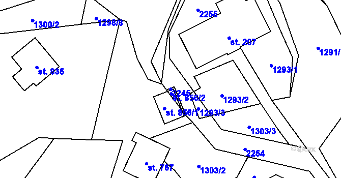 Parcela st. 2245 v KÚ Solanec pod Soláněm, Katastrální mapa