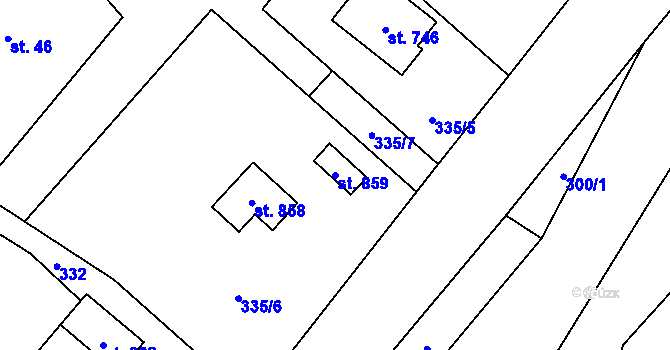Parcela st. 859 v KÚ Solanec pod Soláněm, Katastrální mapa