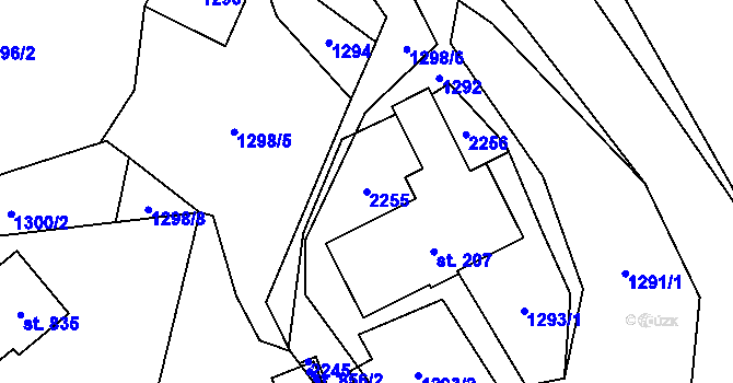 Parcela st. 2255 v KÚ Solanec pod Soláněm, Katastrální mapa