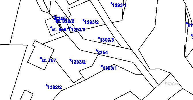 Parcela st. 2254 v KÚ Solanec pod Soláněm, Katastrální mapa
