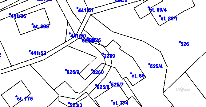 Parcela st. 2259 v KÚ Solanec pod Soláněm, Katastrální mapa