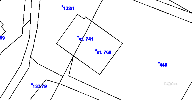 Parcela st. 768 v KÚ Solanec pod Soláněm, Katastrální mapa