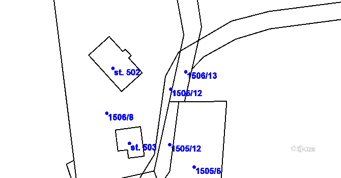 Parcela st. 1506/12 v KÚ Solanec pod Soláněm, Katastrální mapa