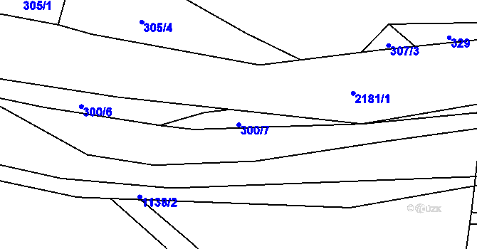 Parcela st. 300/7 v KÚ Solanec pod Soláněm, Katastrální mapa