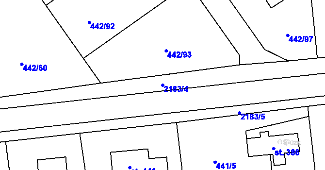 Parcela st. 2183/4 v KÚ Solanec pod Soláněm, Katastrální mapa