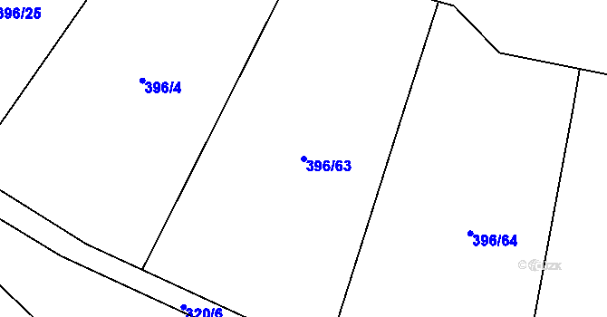 Parcela st. 396/63 v KÚ Solanec pod Soláněm, Katastrální mapa