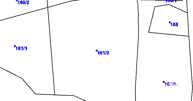Parcela st. 161/2 v KÚ Solanec pod Soláněm, Katastrální mapa