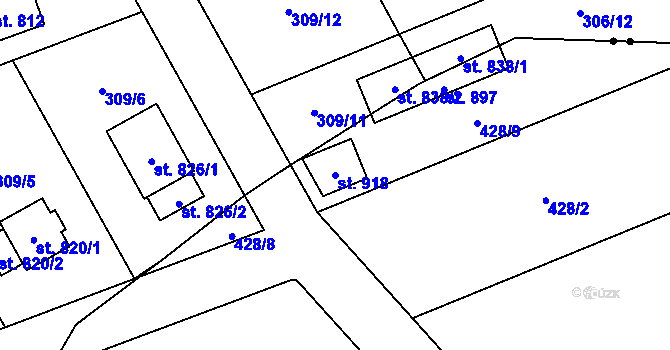 Parcela st. 918 v KÚ Solanec pod Soláněm, Katastrální mapa