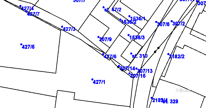 Parcela st. 427/6 v KÚ Solanec pod Soláněm, Katastrální mapa