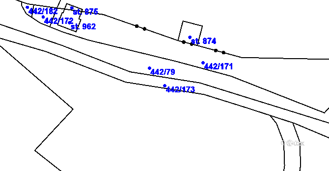 Parcela st. 442/173 v KÚ Solanec pod Soláněm, Katastrální mapa