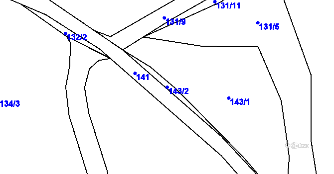 Parcela st. 143/2 v KÚ Solanec pod Soláněm, Katastrální mapa