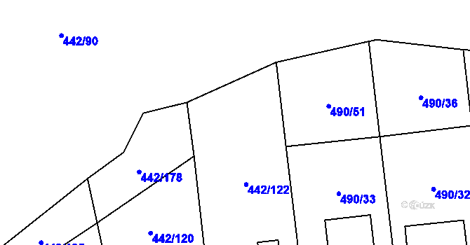 Parcela st. 442/184 v KÚ Solanec pod Soláněm, Katastrální mapa