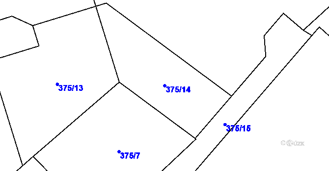 Parcela st. 375/14 v KÚ Solanec pod Soláněm, Katastrální mapa