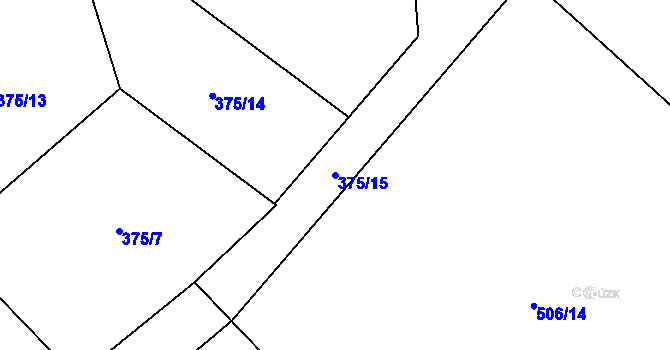 Parcela st. 375/15 v KÚ Solanec pod Soláněm, Katastrální mapa