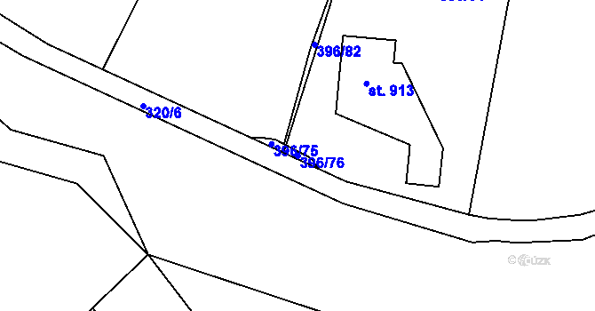 Parcela st. 396/76 v KÚ Solanec pod Soláněm, Katastrální mapa