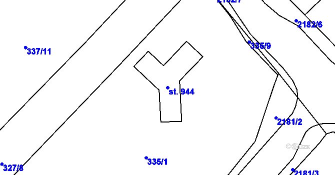 Parcela st. 944 v KÚ Solanec pod Soláněm, Katastrální mapa
