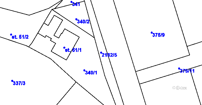 Parcela st. 2182/5 v KÚ Solanec pod Soláněm, Katastrální mapa
