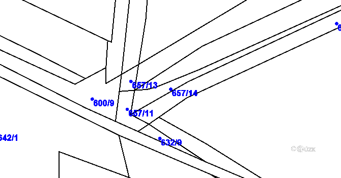 Parcela st. 657/14 v KÚ Solanec pod Soláněm, Katastrální mapa