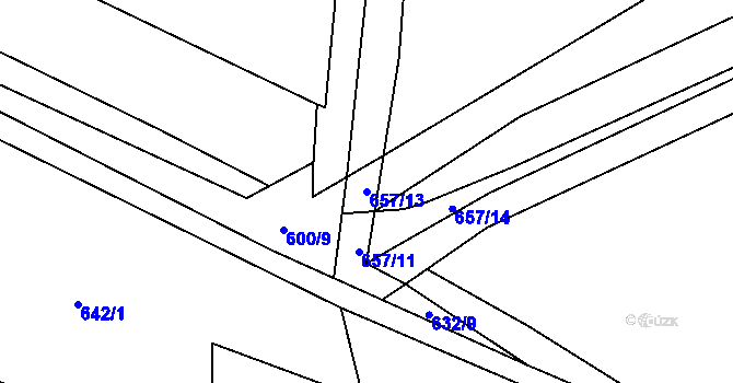 Parcela st. 657/13 v KÚ Solanec pod Soláněm, Katastrální mapa