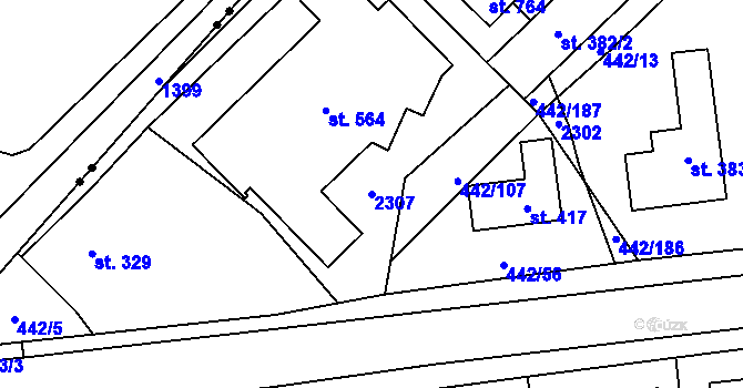 Parcela st. 2307 v KÚ Solanec pod Soláněm, Katastrální mapa