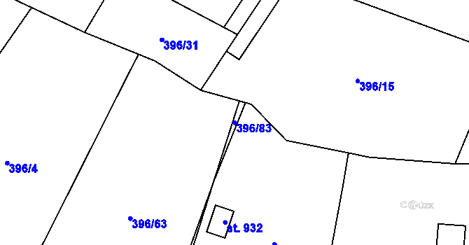 Parcela st. 396/83 v KÚ Solanec pod Soláněm, Katastrální mapa