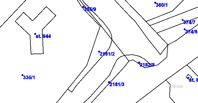 Parcela st. 2181/2 v KÚ Solanec pod Soláněm, Katastrální mapa