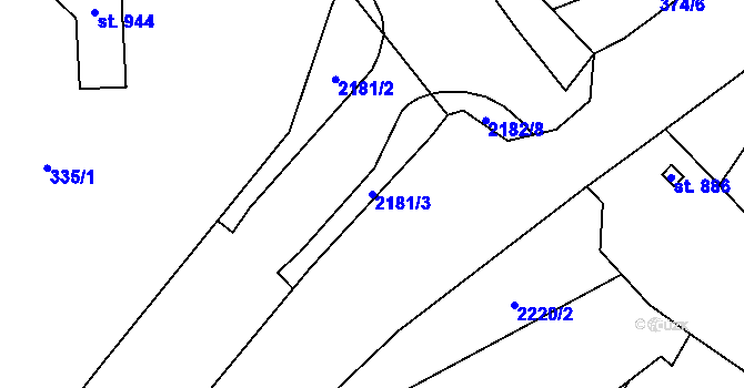 Parcela st. 2181/3 v KÚ Solanec pod Soláněm, Katastrální mapa