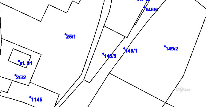 Parcela st. 146/5 v KÚ Arnoltice u Huzové, Katastrální mapa