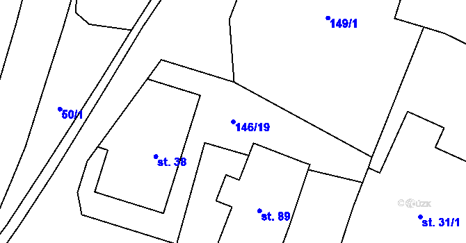 Parcela st. 146/19 v KÚ Arnoltice u Huzové, Katastrální mapa