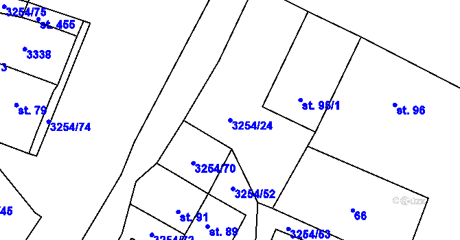 Parcela st. 3254/24 v KÚ Huzová, Katastrální mapa