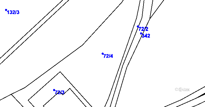 Parcela st. 72/4 v KÚ Bukovice, Katastrální mapa