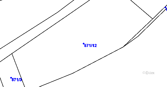 Parcela st. 571/12 v KÚ Hlavňov, Katastrální mapa