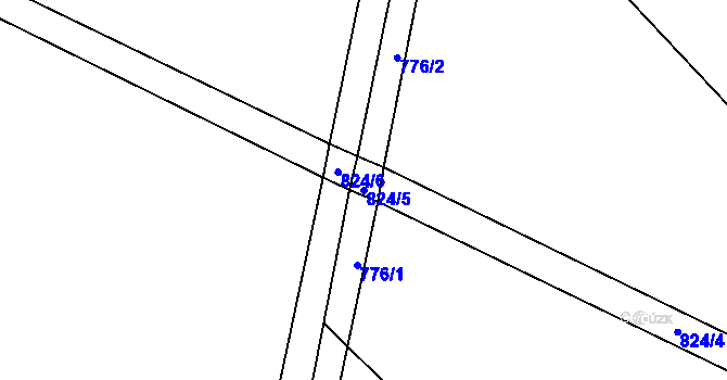 Parcela st. 824/5 v KÚ Hlavňov, Katastrální mapa