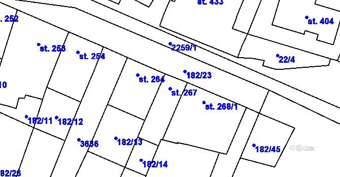 Parcela st. 267 v KÚ Nové Hvězdlice, Katastrální mapa