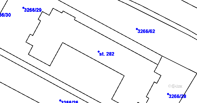 Parcela st. 282 v KÚ Nové Hvězdlice, Katastrální mapa