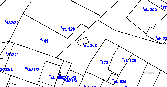 Parcela st. 352 v KÚ Nové Hvězdlice, Katastrální mapa