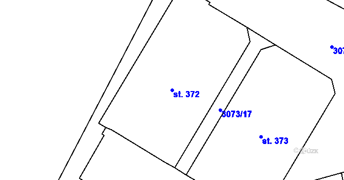 Parcela st. 372 v KÚ Nové Hvězdlice, Katastrální mapa
