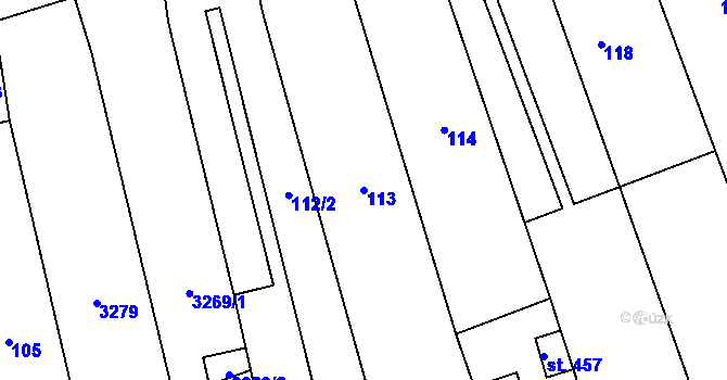Parcela st. 113 v KÚ Nové Hvězdlice, Katastrální mapa