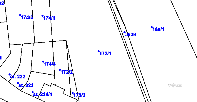 Parcela st. 172/1 v KÚ Nové Hvězdlice, Katastrální mapa
