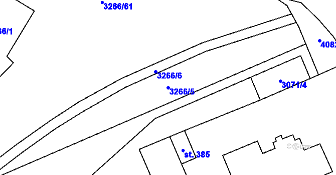 Parcela st. 3266/5 v KÚ Nové Hvězdlice, Katastrální mapa