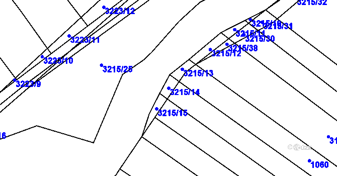 Parcela st. 3215/14 v KÚ Nové Hvězdlice, Katastrální mapa