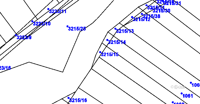 Parcela st. 3215/15 v KÚ Nové Hvězdlice, Katastrální mapa