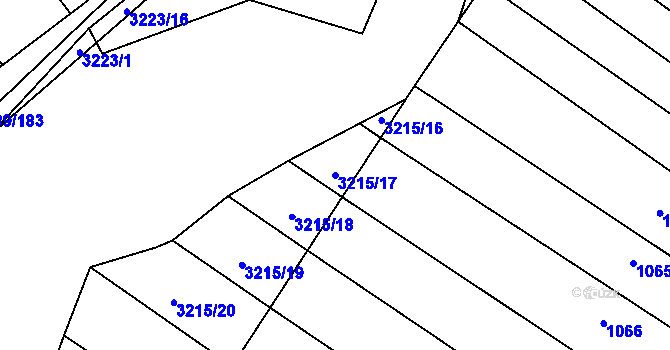 Parcela st. 3215/17 v KÚ Nové Hvězdlice, Katastrální mapa
