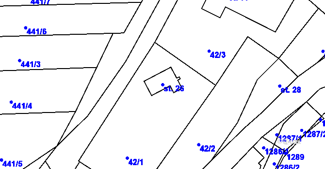 Parcela st. 26 v KÚ Staré Hvězdlice, Katastrální mapa